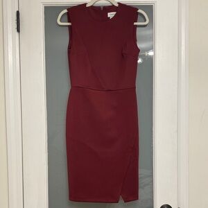 Calvin Klein Burgundy Midi Dress